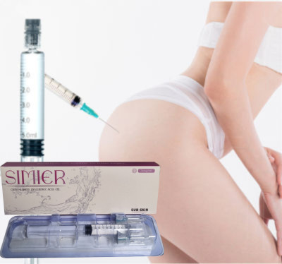 Injections transparentes de 100 cc d' acide hyaluronique dans le sein